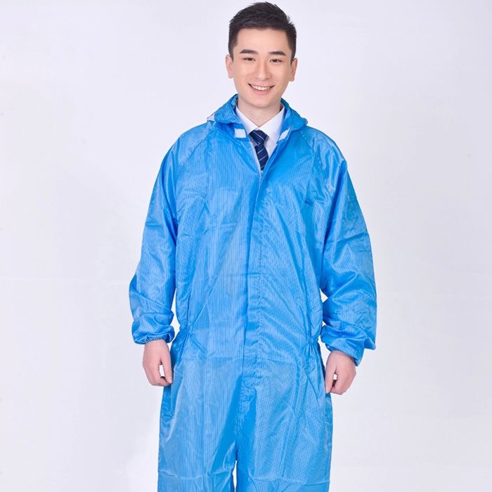 優(yōu)質藍色白色條紋防靜電服 可定做