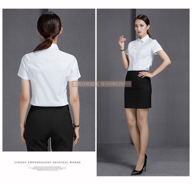 優(yōu)質(zhì)辦公室女士短袖襯衫-平鋪